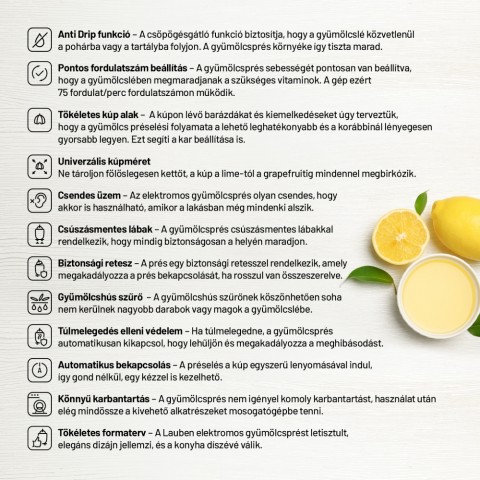 Lauben Electric Citrus Juicer 110WT Citrusprés